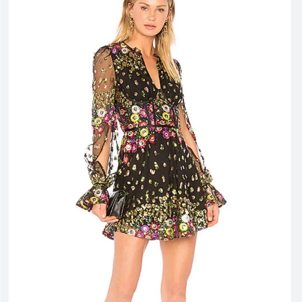 Lovers + Friends Kensington Black Floral Dress NWT small
